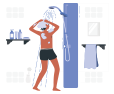 Install a low-flow shower head and take shorter showers.